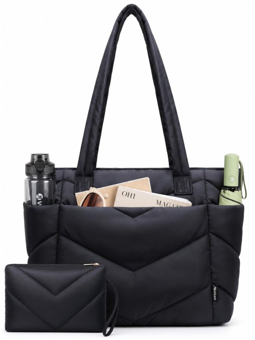 Lightweight Tote Bag for Women, Puffer Work Handbag, 15.6 Inch Laptop Purse